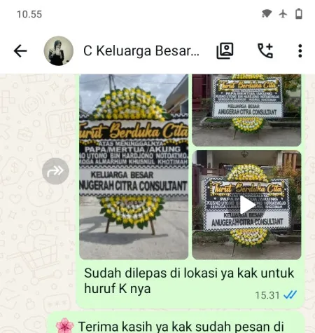Pengiriman Papan Bunga Duka Citra Garden